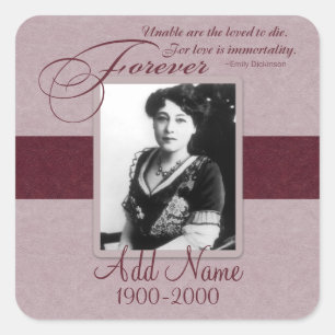 Pegatina Cuadrada Monumento a los Personalizados por siempre amados