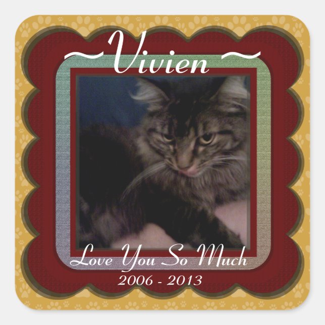 Pegatina Cuadrada Monumento al Mascota del personalizable (Anverso)