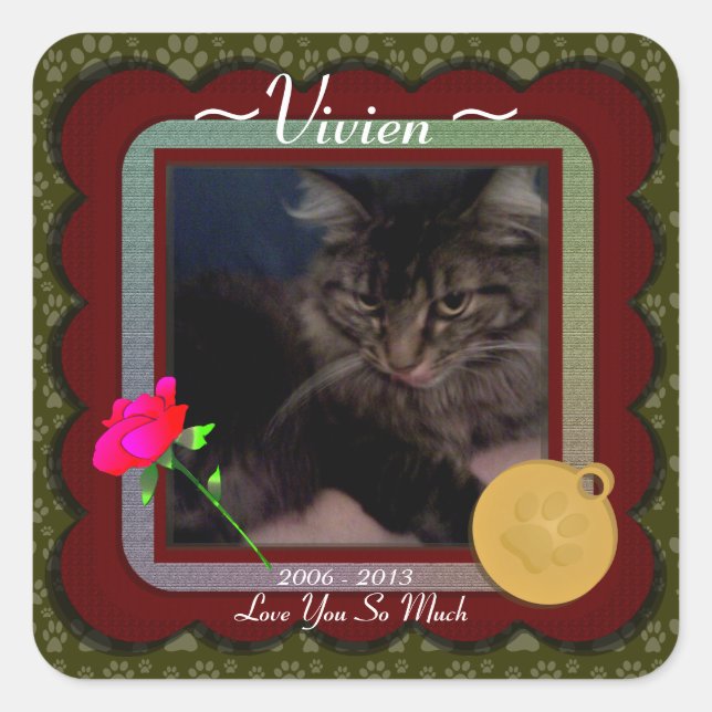 Pegatina Cuadrada Monumento al Mascota del personalizable (Anverso)