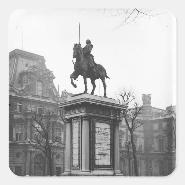 Pegatina Cuadrada Monumento dedicado al General Lafayette (Anverso)