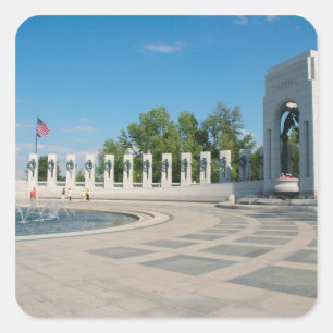 Pegatina Cuadrada Monumento Nacional a la Segunda Guerra Mundial, Wa
