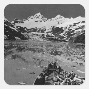 Pegatina Cuadrada Monumento nacional bahía de glaciar Alaska EE. UU.
