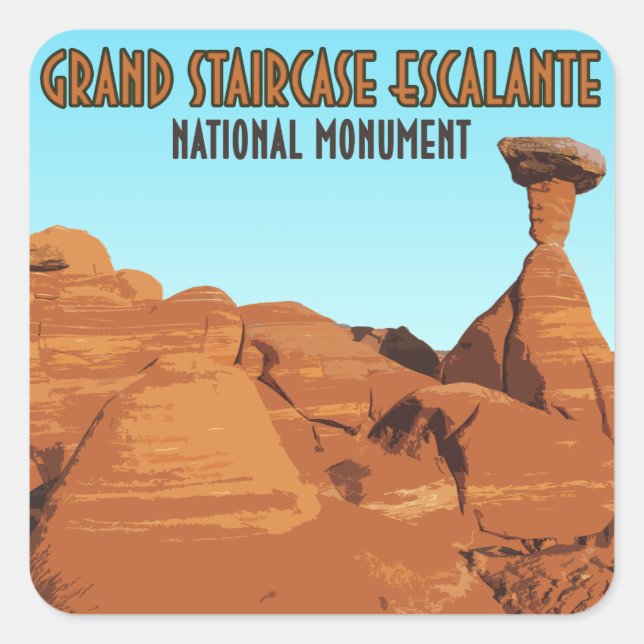 Pegatina Cuadrada Monumento nacional de Escalante Grande (Anverso)