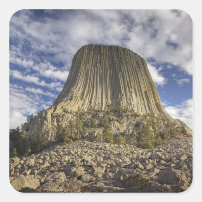 Pegatina Cuadrada Monumento Nacional Devils Tower (Anverso)