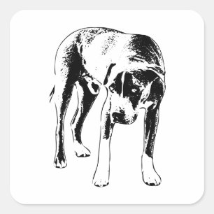 Pegatina Cuadrada Moody Ink Look, Pitbull Mix