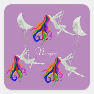 Pegatina Cuadrada Moon Swinging Redhead Thunder_Cove