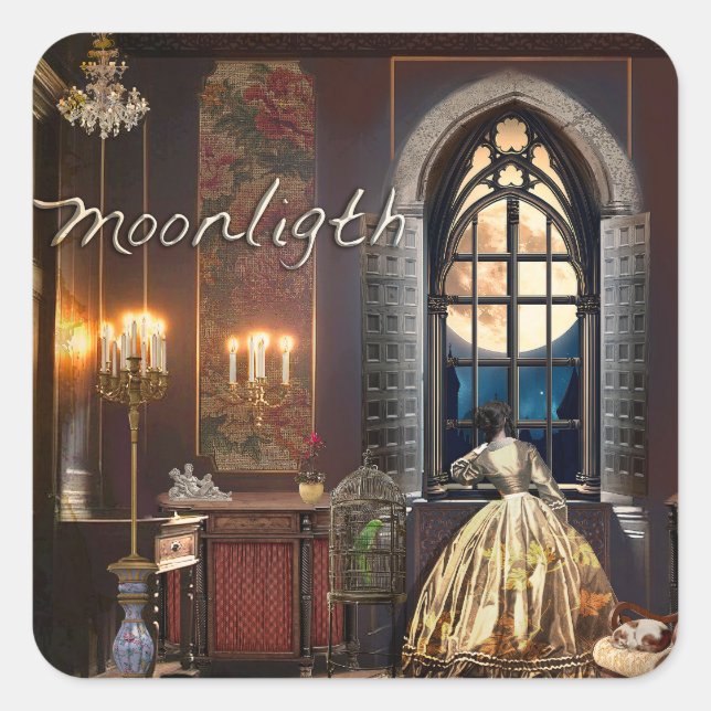 Pegatina Cuadrada Moonlight (Anverso)