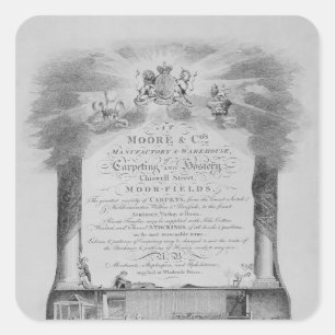 Pegatina Cuadrada Moore & Co. Trade Card