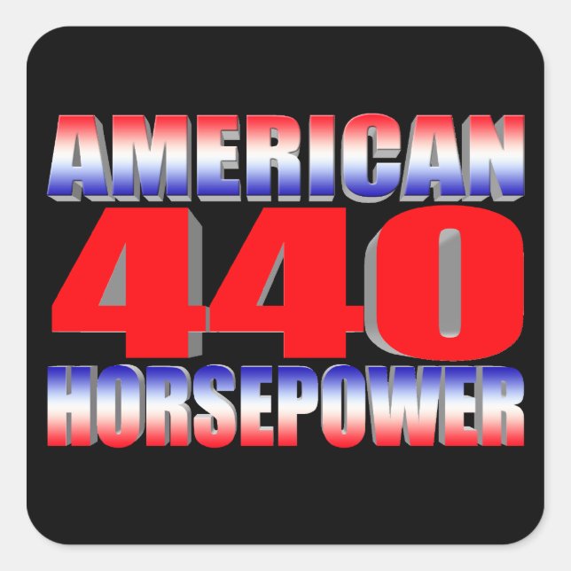 Pegatina Cuadrada Mopar 440 Dodge (Anverso)