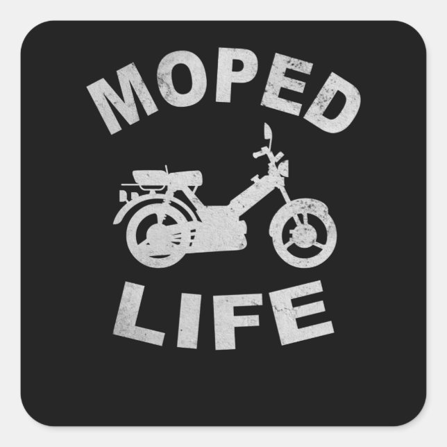 Pegatina Cuadrada Moped Life Moped Lovers Mofafaher Mofa (Anverso)