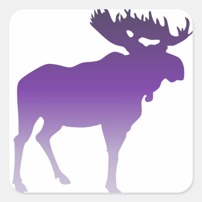Pegatina Cuadrada Morado Moose (Anverso)