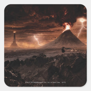 Pegatina Cuadrada Mordor Lightning Storm