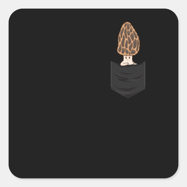 Pegatina Cuadrada Morel Mushroom Fungi Hunter Mycology Mushroom (Anverso)
