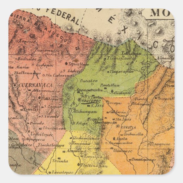 Pegatina Cuadrada Morelos, México (Anverso)