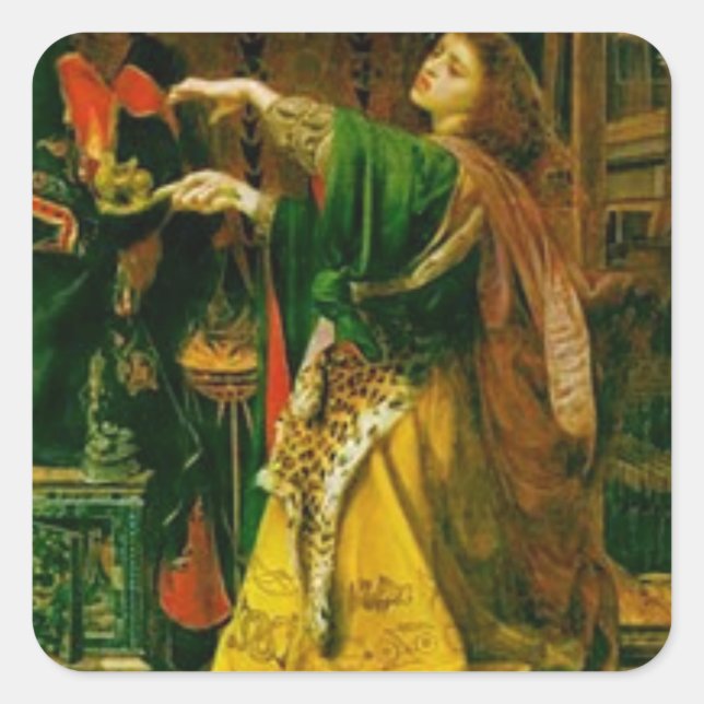 Pegatina Cuadrada Morgan le Fay - Leyenda Arturante (Anverso)