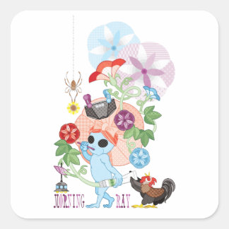 PEGATINA CUADRADA MORNING GREY ALIEN