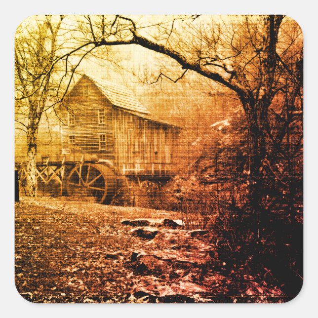 Pegatina Cuadrada Morning Mist (Anverso)