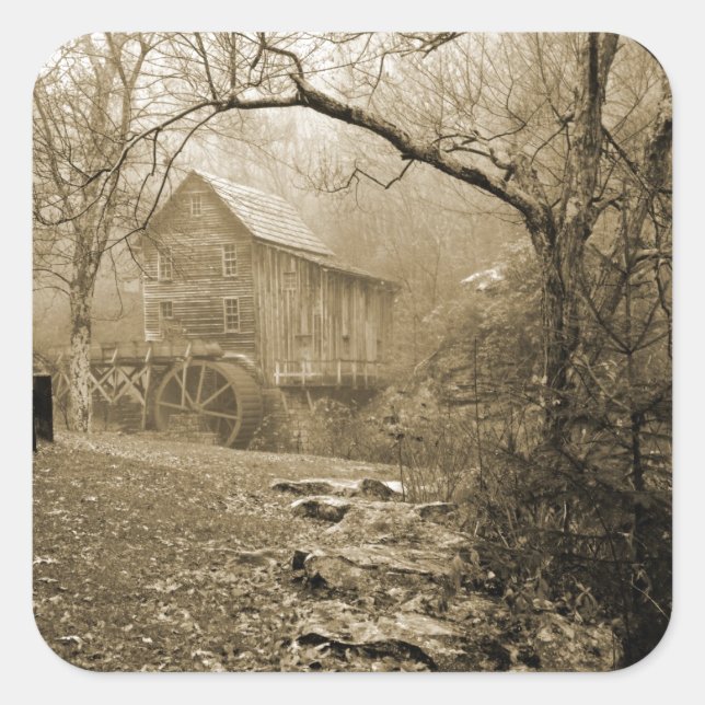 Pegatina Cuadrada Morning Mist (Anverso)