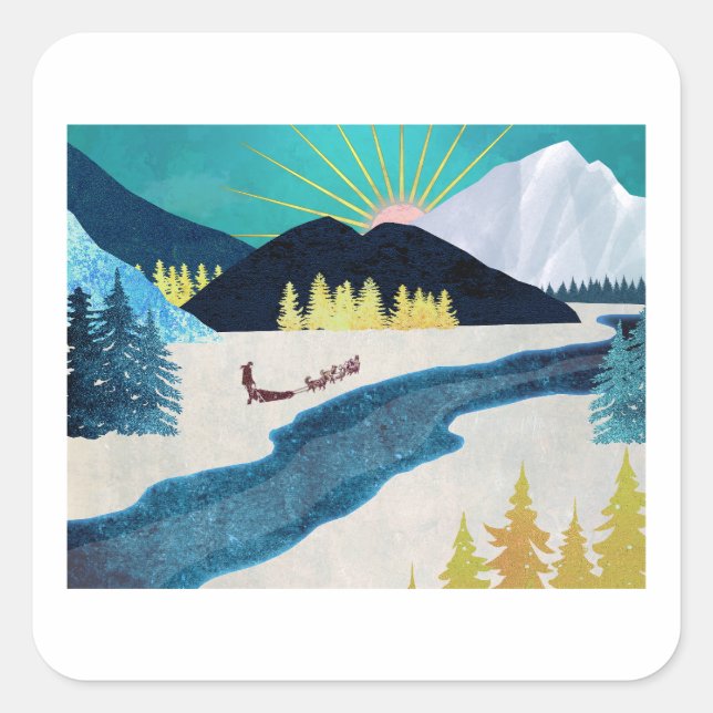 Pegatina Cuadrada Morning Musher (Anverso)