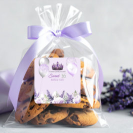 Pegatina Cuadrada Morple Sparkle Sweet 16 Cumpleaños Party