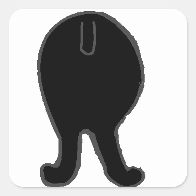 Pegatina Cuadrada morrada negra (Anverso)