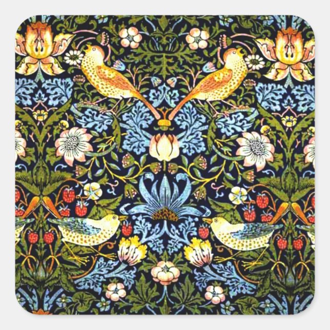 Pegatina Cuadrada Morris - Ladrón de fresa (Anverso)