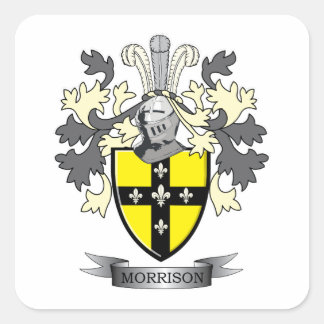 Pegatina Cuadrada Morrison Family Crest Coat of Arms
