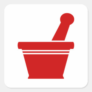 Pegatina Cuadrada Mortero y maja