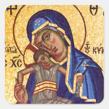 Mosaic Madonna e icono infantil