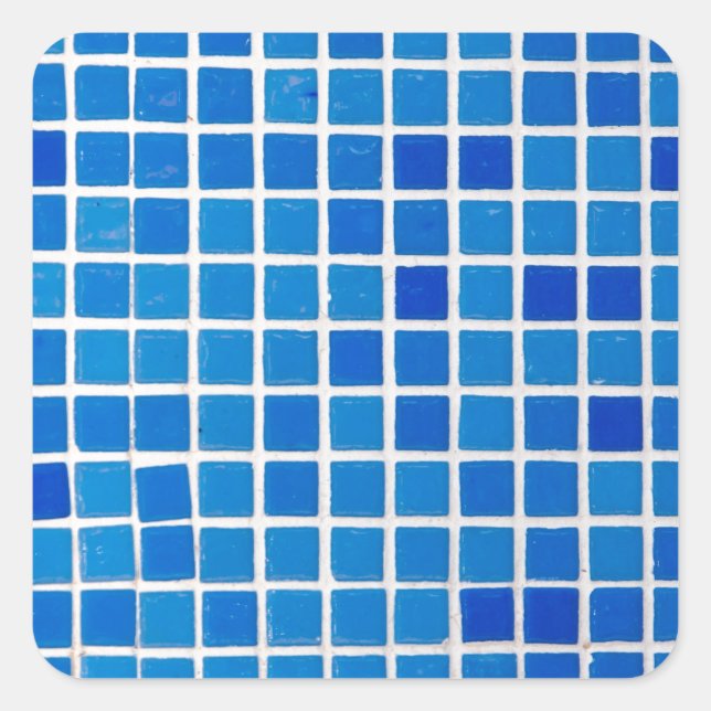 Pegatina Cuadrada Mosaico azul (Anverso)