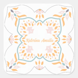 Pegatina Cuadrada Mosaico costero