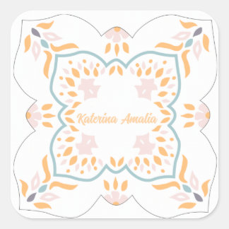 Pegatina Cuadrada Mosaico costero