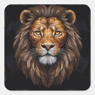 Pegatina Cuadrada Mosaico de cebra vibrante