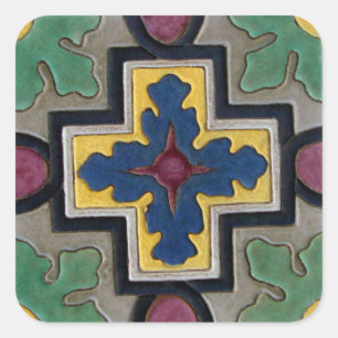 Pegatina Cuadrada Mosaico de época