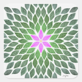 Pegatina Cuadrada mosaico de flores rosadas