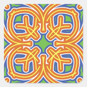 Pegatina Cuadrada Mosaico exótico