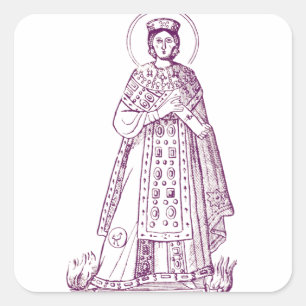 Pegatina Cuadrada mosaico griego de Santa Inés de Roma