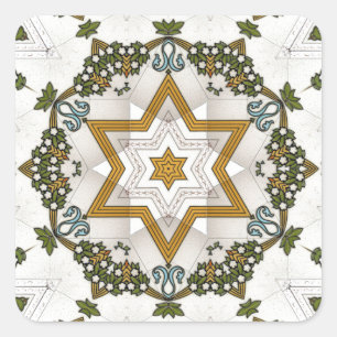 Pegatina Cuadrada mosaico vintage