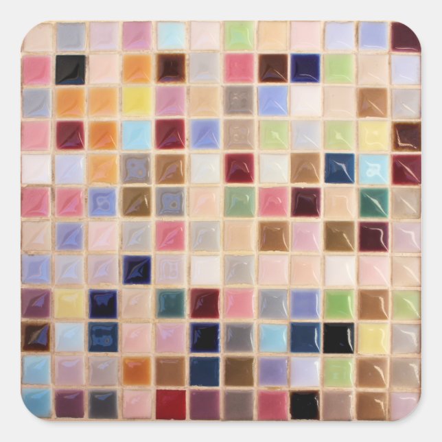 Pegatina Cuadrada Mosaicos de época (Anverso)