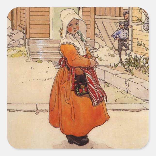 Pegatina Cuadrada Moscas alrededor del azúcar (Anverso)