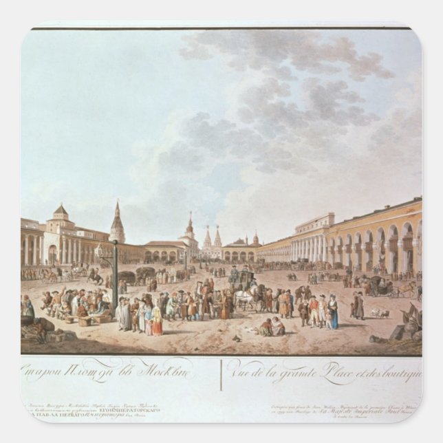 Pegatina Cuadrada Moscú (Anverso)