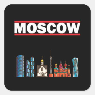 Pegatina Cuadrada Moscú - La impresionante capital de Rusia - Vintag