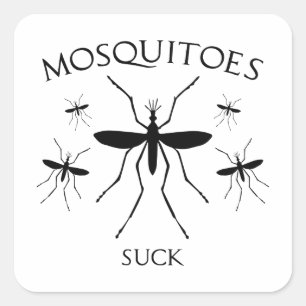Pegatina Cuadrada Mosquitos Suck