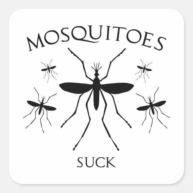 Pegatina Cuadrada Mosquitos Suck (Anverso)