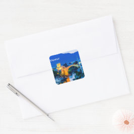 Pegatina Cuadrada Mostar