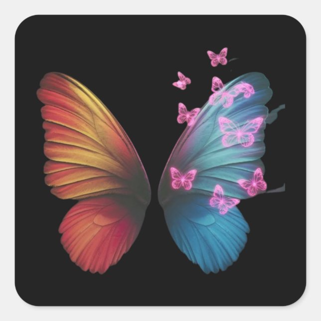 Pegatina Cuadrada Mostrar la belleza (Anverso)