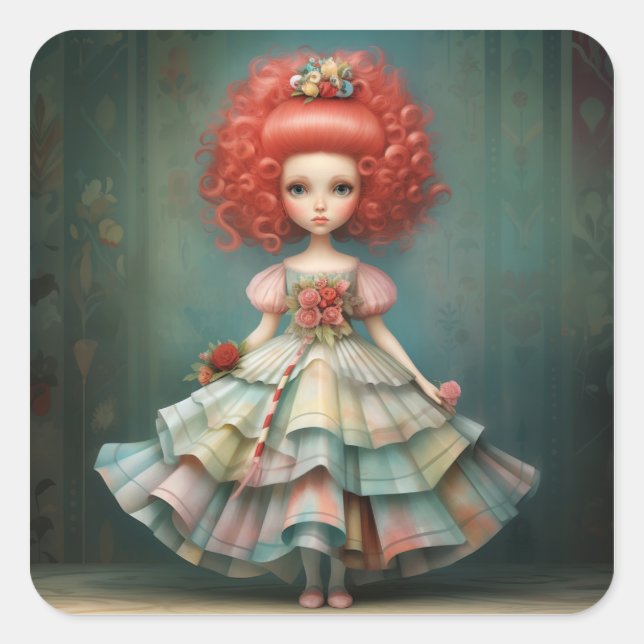 Pegatina Cuadrada MOTHER GINGER Nutcracker Fashion Ballet (Anverso)