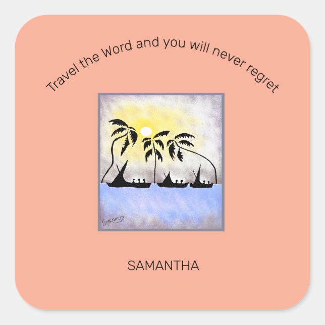 Pegatina Cuadrada Motivación, asombrosa vela de luna llena (Anverso)