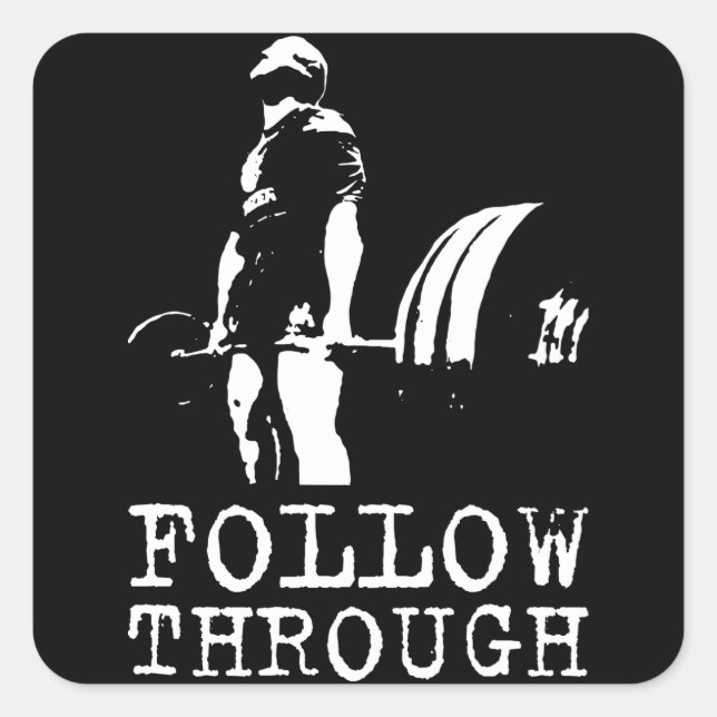 Pegatina Cuadrada Motivación de entrenamiento (Anverso)