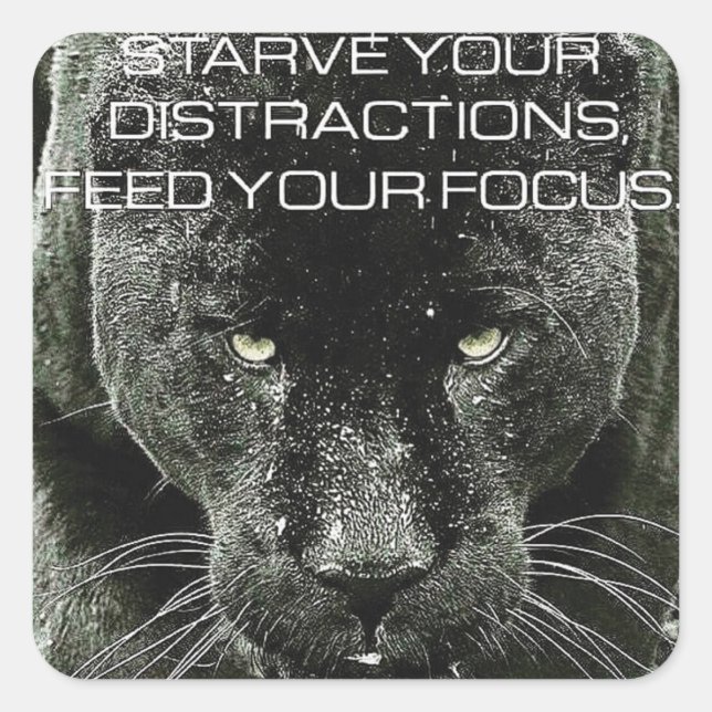 Pegatina Cuadrada Motivación de entrenamiento (Anverso)